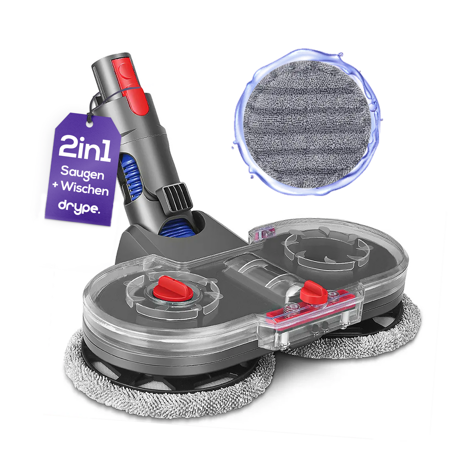 Drype - Elektrischer Wischaufsatz passend für dein Dyson (inkl. 6 Wischpads)