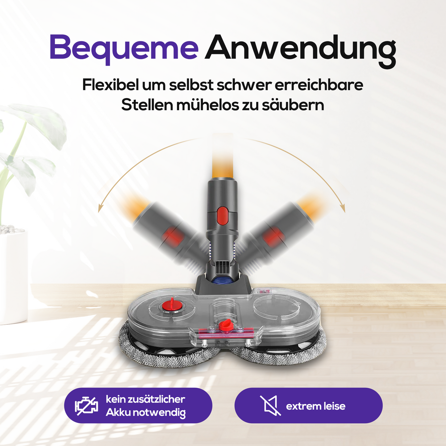 Drype - Elektrischer Wischaufsatz passend für dein Dyson (inkl. 6 Wischpads)