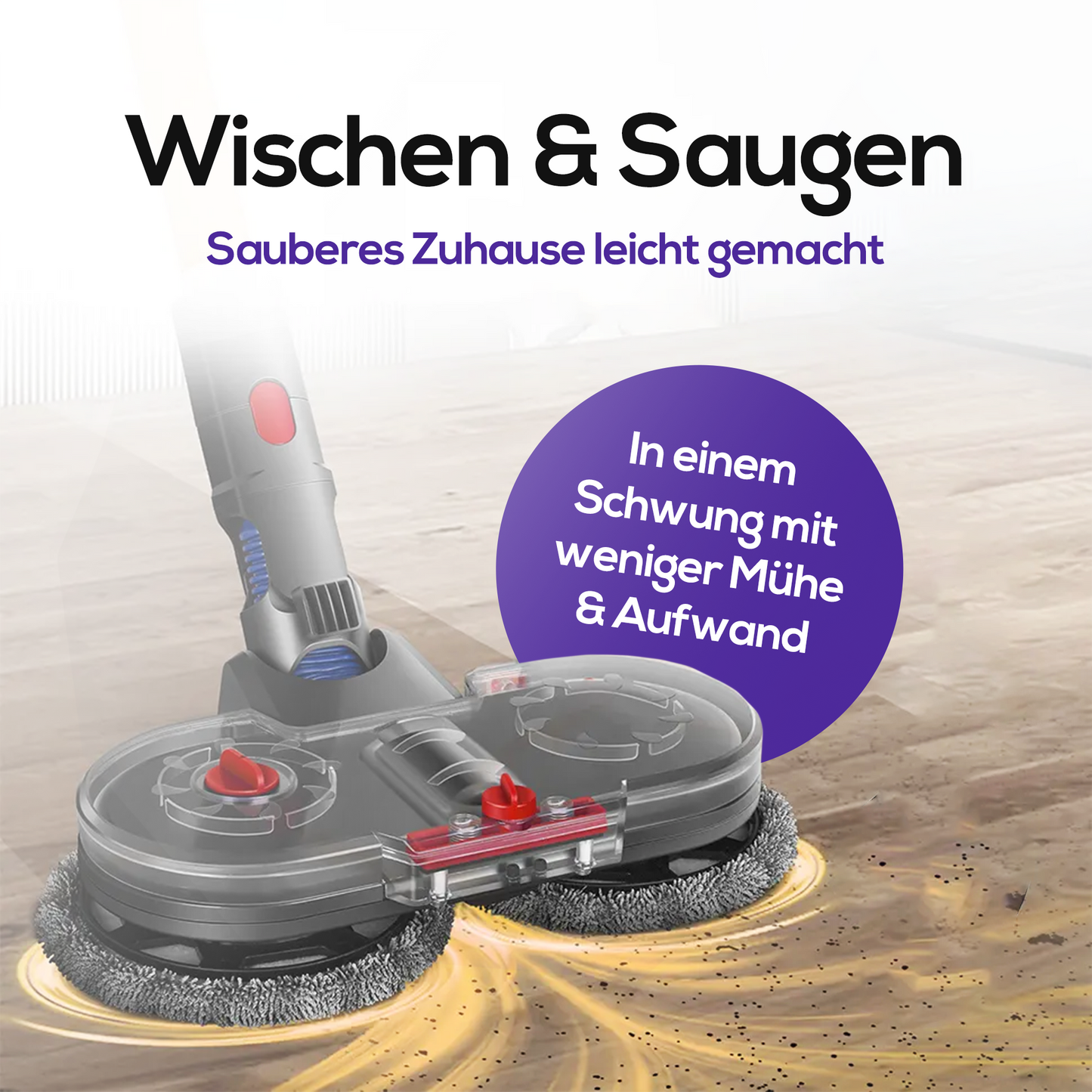 Drype - Elektrischer Wischaufsatz passend für dein Dyson (inkl. 6 Wischpads)