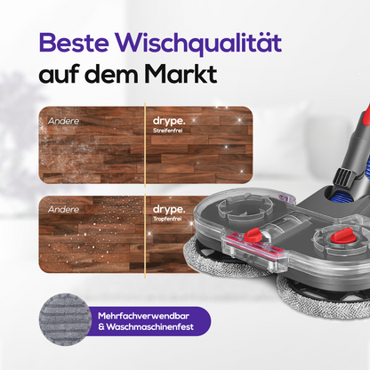 Drype - Elektrischer Wischaufsatz passend für dein Dyson (inkl. 6 Wischpads)